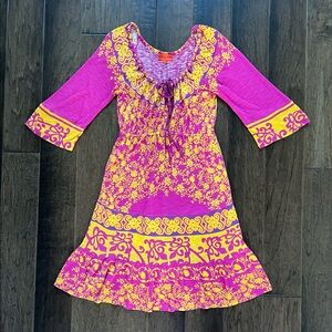 🔥New! Hale Bob Cabana Women’s Pink Yellow Dress Small